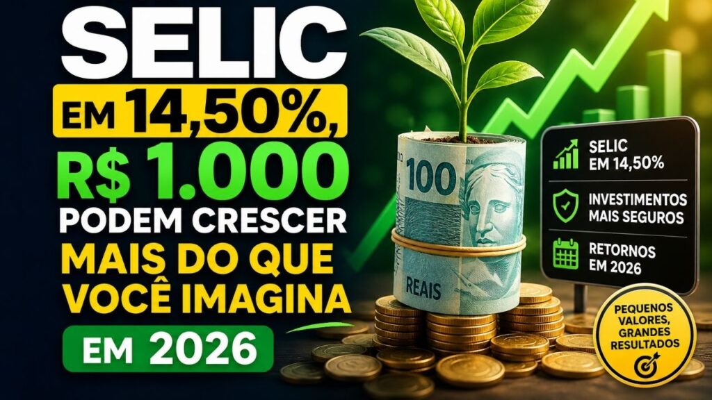 Quanto rende R$ 1.000 com a Selic em 14,50%